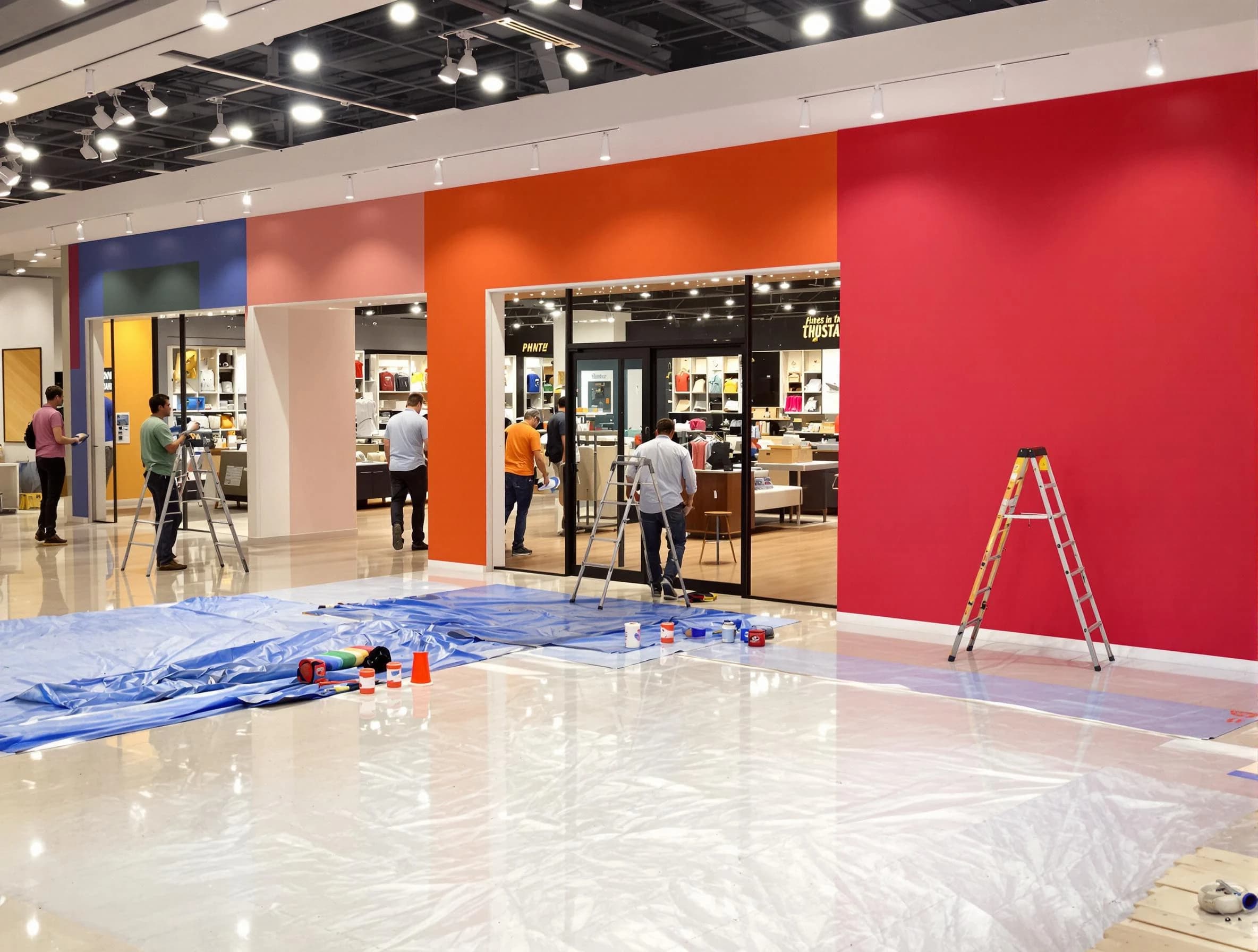Phoenix House Painters painting a commercial interior in Phoenix, AZ