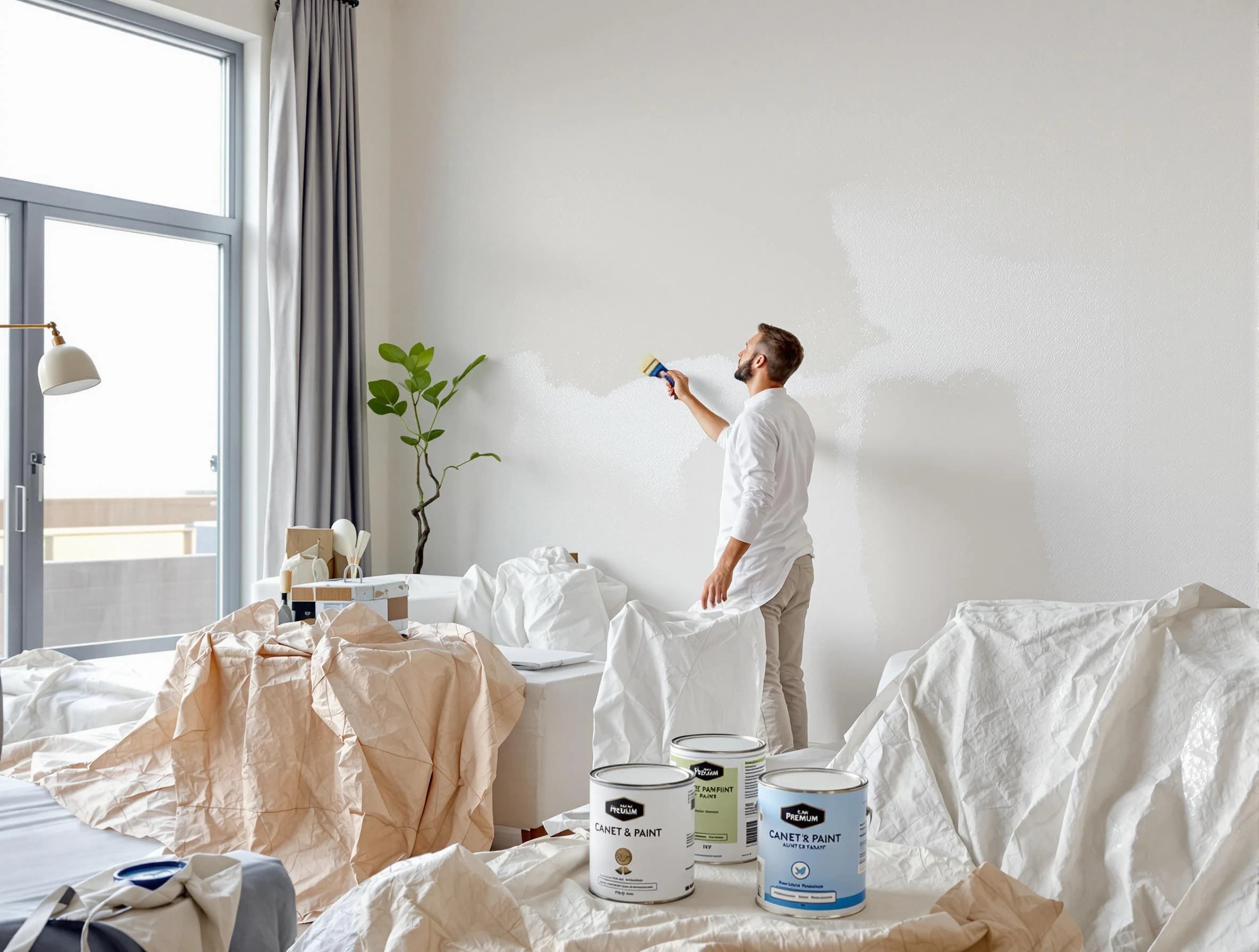 Phoenix House Painters team carefully painting an interior wall in Phoenix, AZ