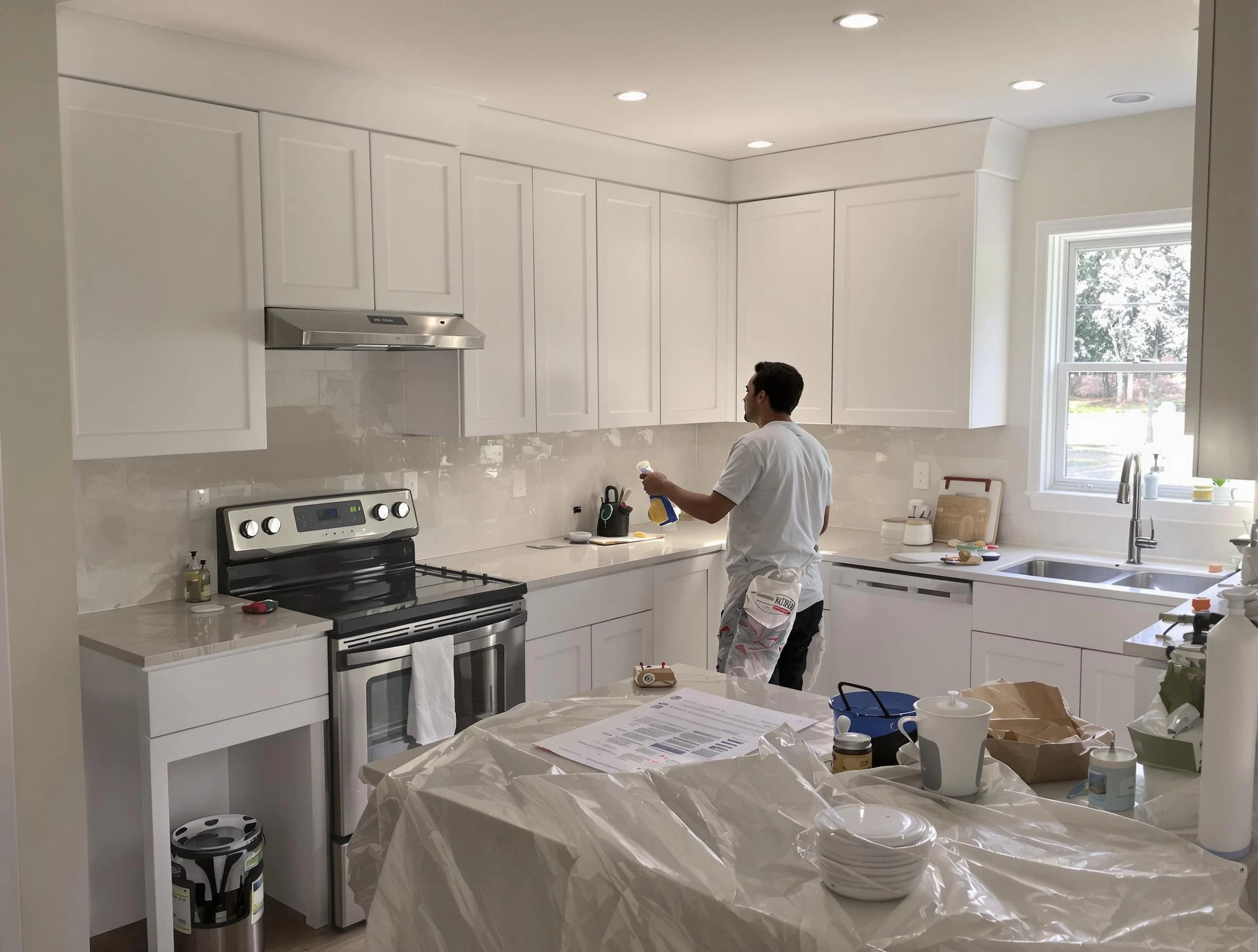 Phoenix House Painters performing detailed kitchen painting in Phoenix