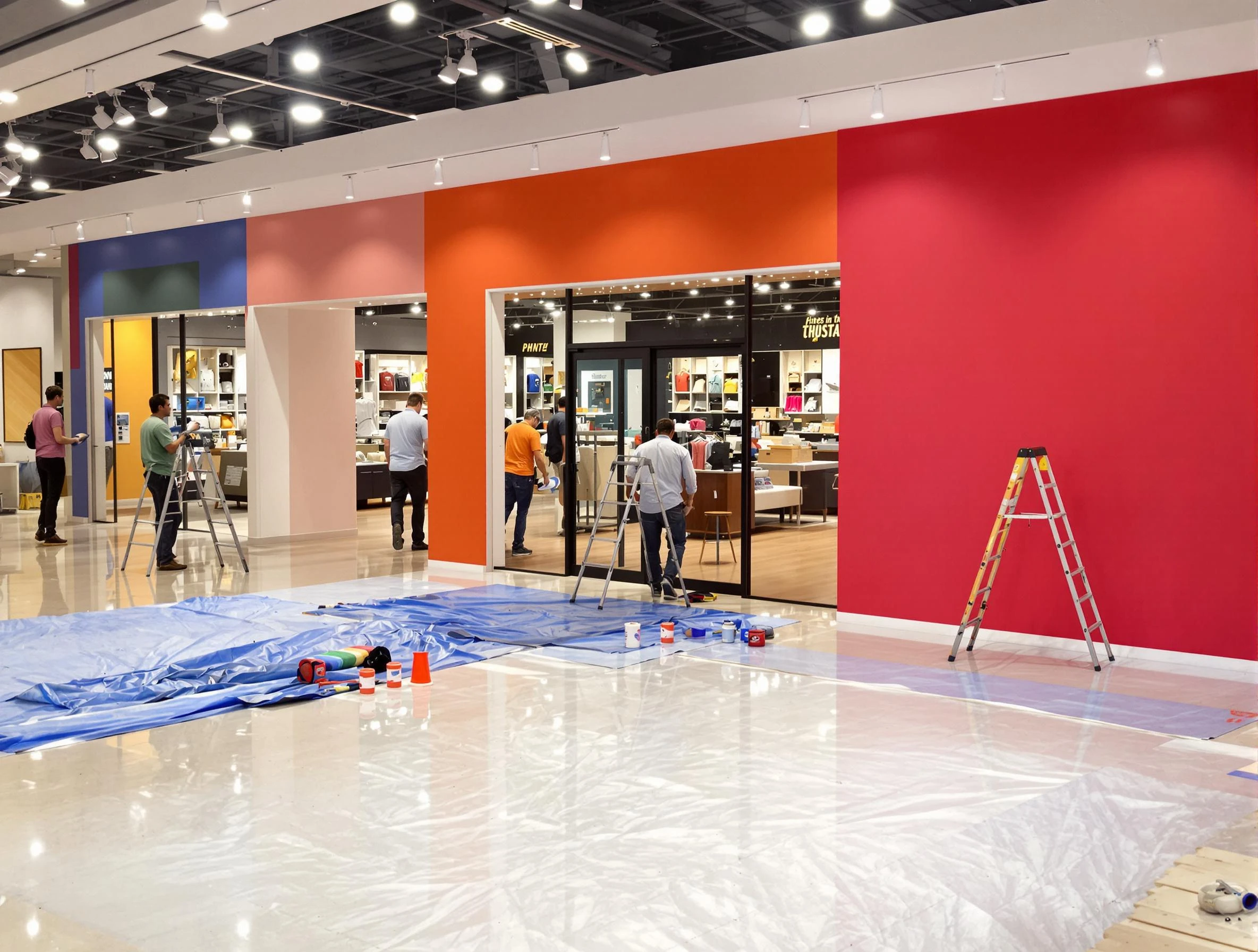 Phoenix House Painters painting a commercial interior in Phoenix, AZ