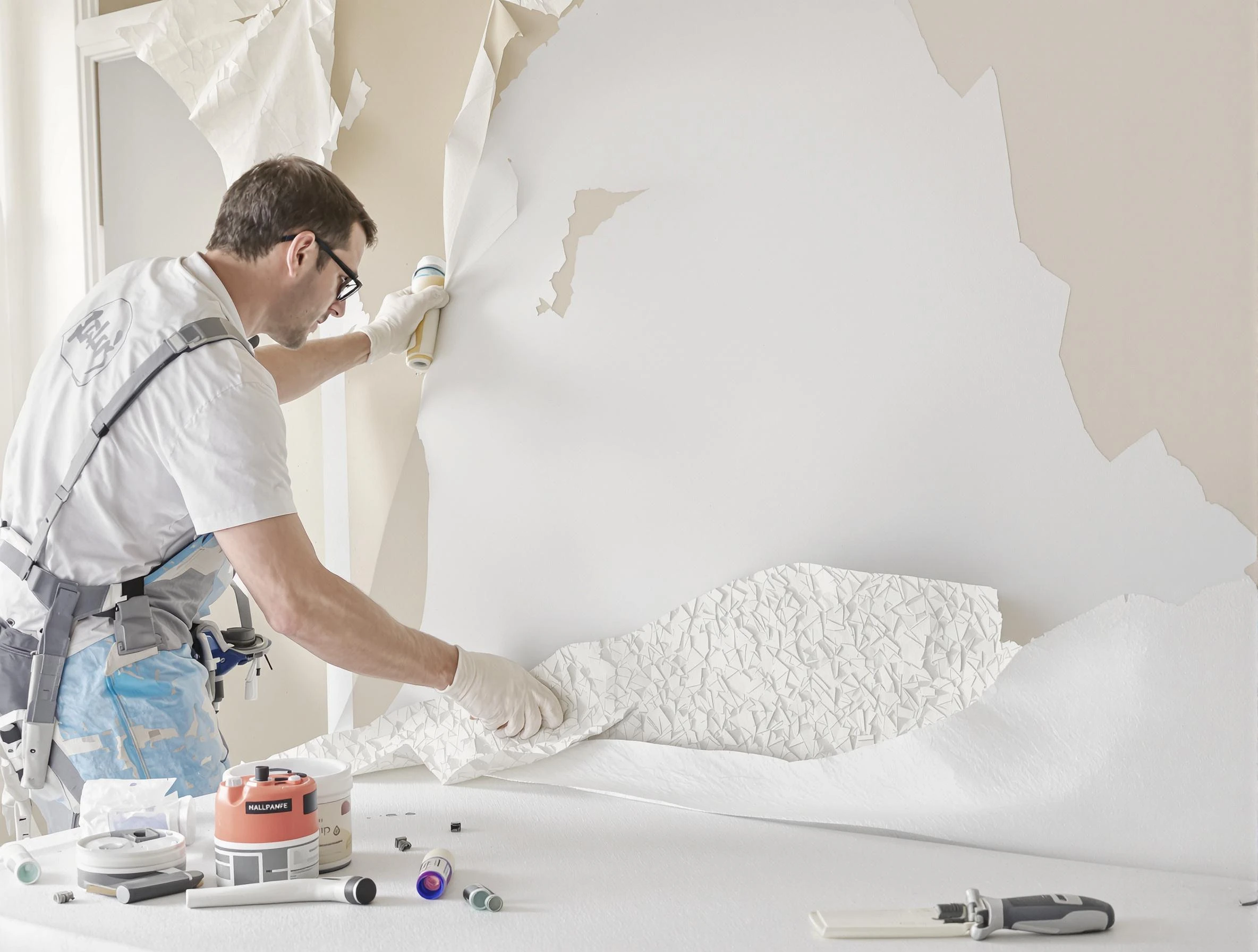 Detailed wallpaper removal and wall prep by Phoenix House Painters in Phoenix